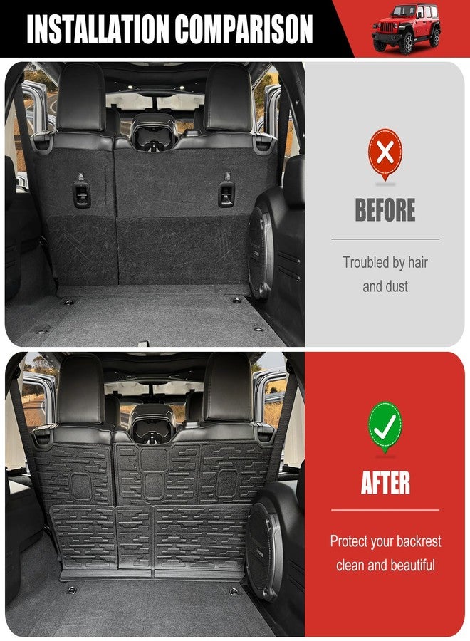 Utiiy Seat Back Cover Compatible with 2018-2025 Jeep Wrangler JL Unlimited 4 Door 4X4, Cargo Mat All-Weather Protection Cargo Liner Rear Trunk Liner for 2024 Jeep Wrangler JL/JLU Accessories - Image 2